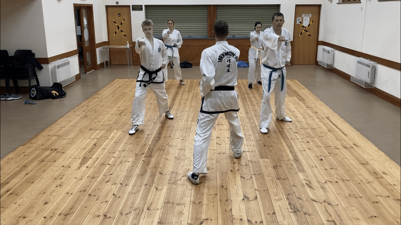 Ludlow Taekwondo training at Brimfield Village Hall