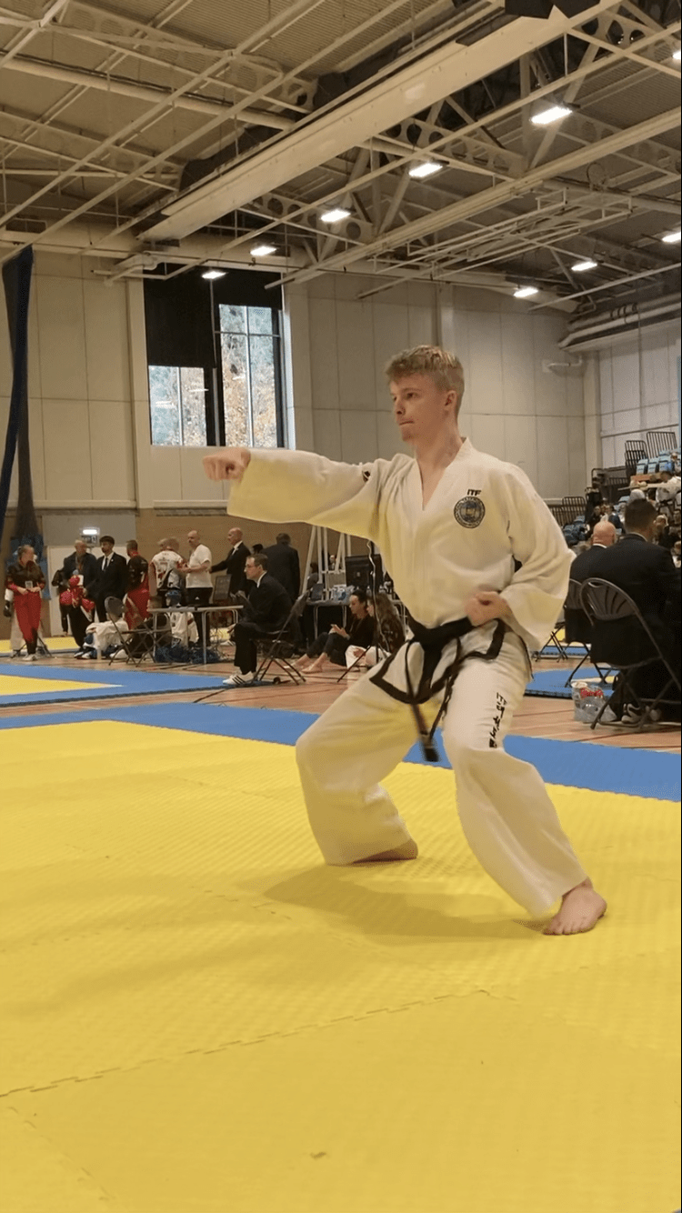 Jacob Thorley performing Yoo Sin Tul in the 3rd Dan Patterns Final at the UKTA UK Open 2022